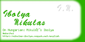 ibolya mikulas business card